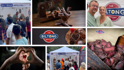 The Biltong Merchant stall with logo