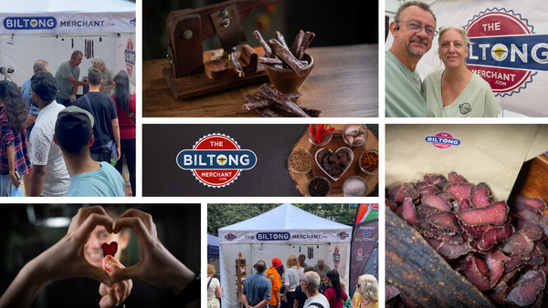 The Biltong Merchant stall with logo